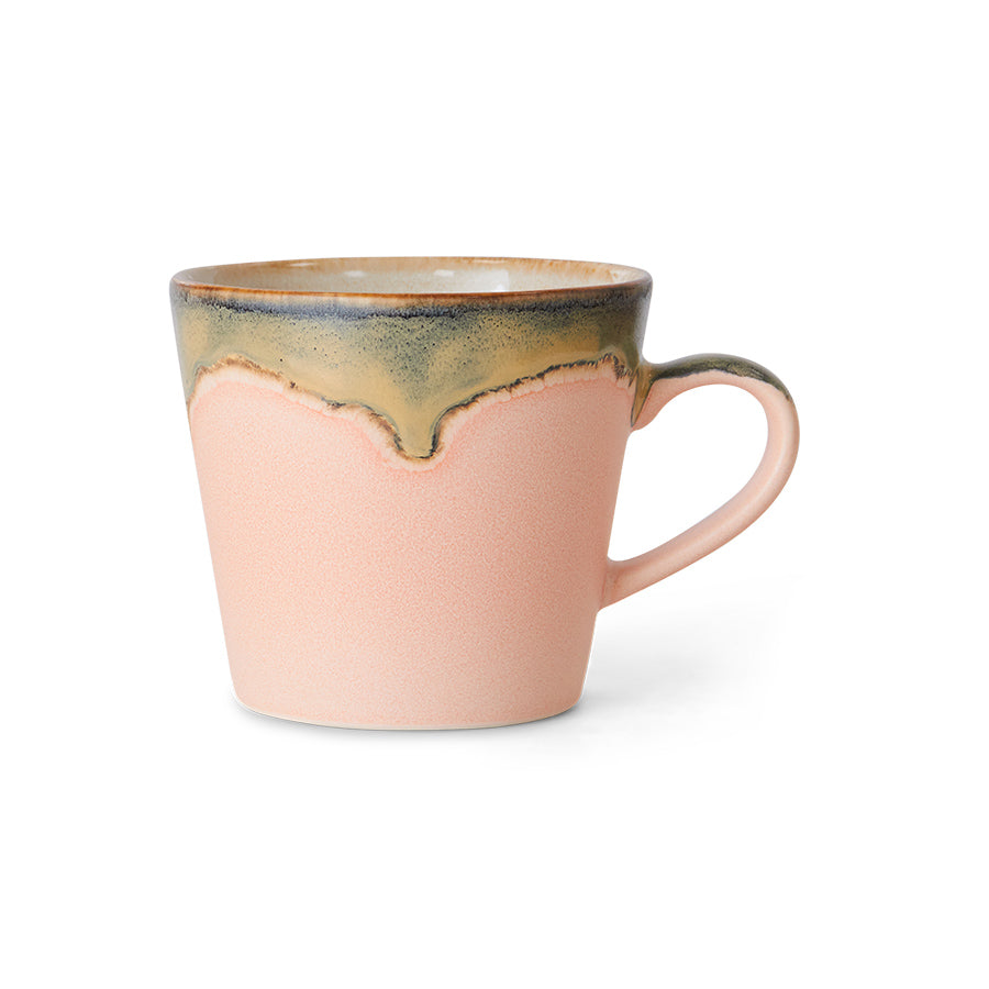 HKLiving Cappuccino Tasse HKliving "70s Blossom" | Rosa, Keramik, Retro