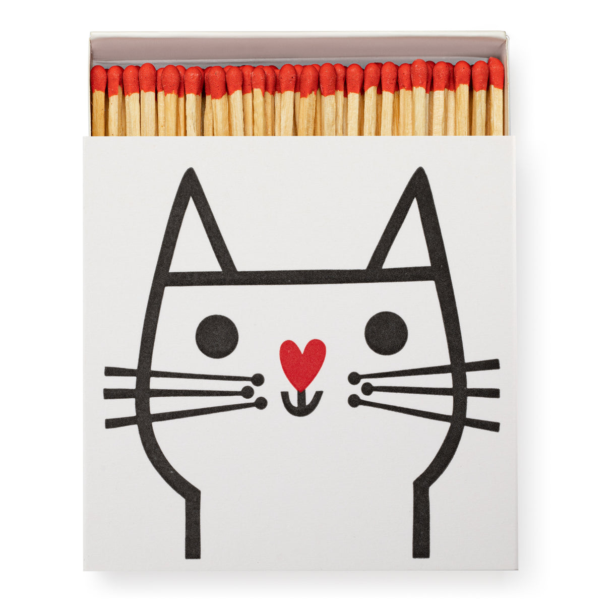 Archivist Lange Streichhölzer „Cat by Jane Foster“ von Archivist | 100 Stück in Square Matchbox
