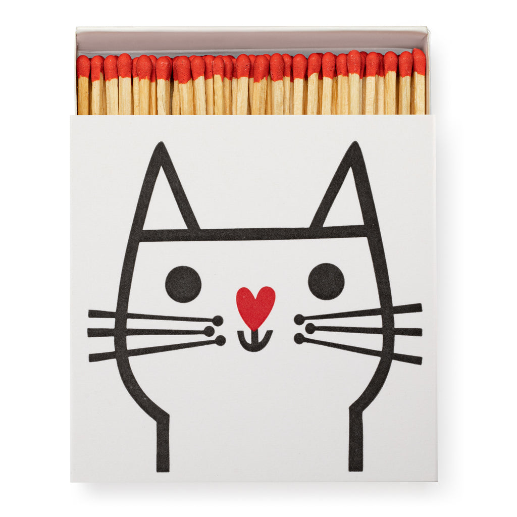 Archivist Lange Streichhölzer „Cat by Jane Foster“ von Archivist | 100 Stück in Square Matchbox