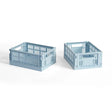 HAY Faltbox „Colour Crate Mini Soft Blue“ (2 Stk.) | Ruhig & kompakt | HAY