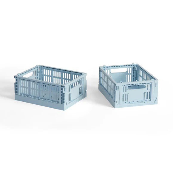 HAY Faltbox „Colour Crate Mini Soft Blue“ (2 Stk.) | Ruhig & kompakt | HAY