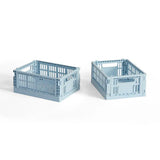 HAY Faltbox „Colour Crate Mini Soft Blue“ (2 Stk.) | Ruhig & kompakt | HAY