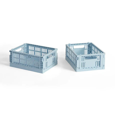 HAY Faltbox „Colour Crate Mini Soft Blue“ (2 Stk.) | Ruhig & kompakt | HAY