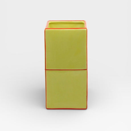 Table Machine Vase “Double Tile” Yellow & Orange | Modernes Statement | Table Machine