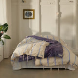 BONGUSTA Bettdecke Bezug “Wine & Lavender Blue” 140×200cm | BONGUSTA