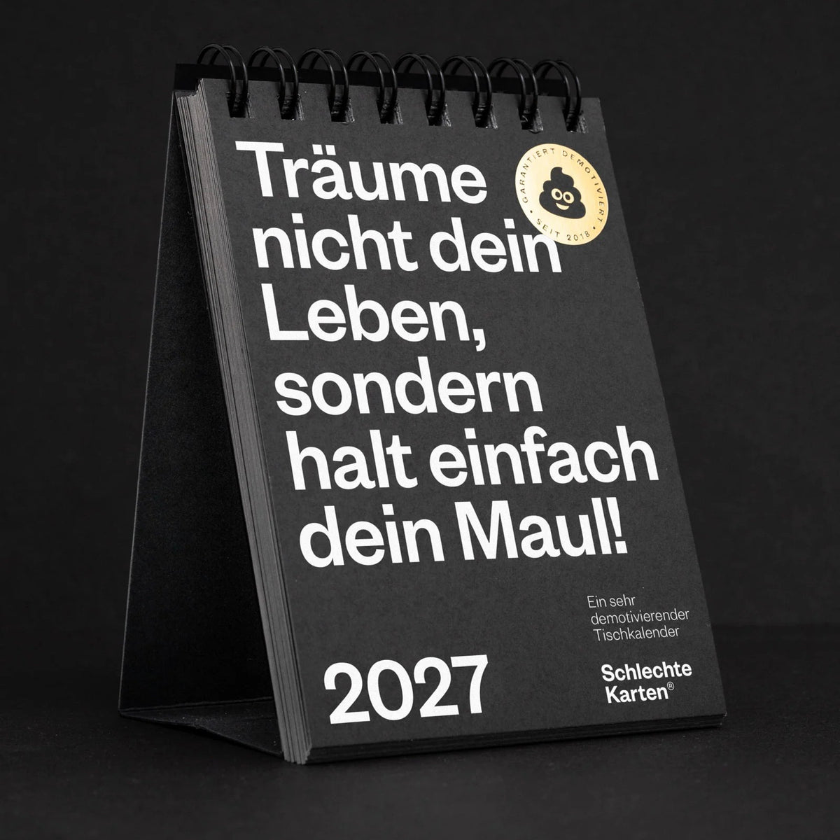 Tischkalender „Demotivierender Tischkalender 2027“ | 52 Wochen | Schlechte Karten