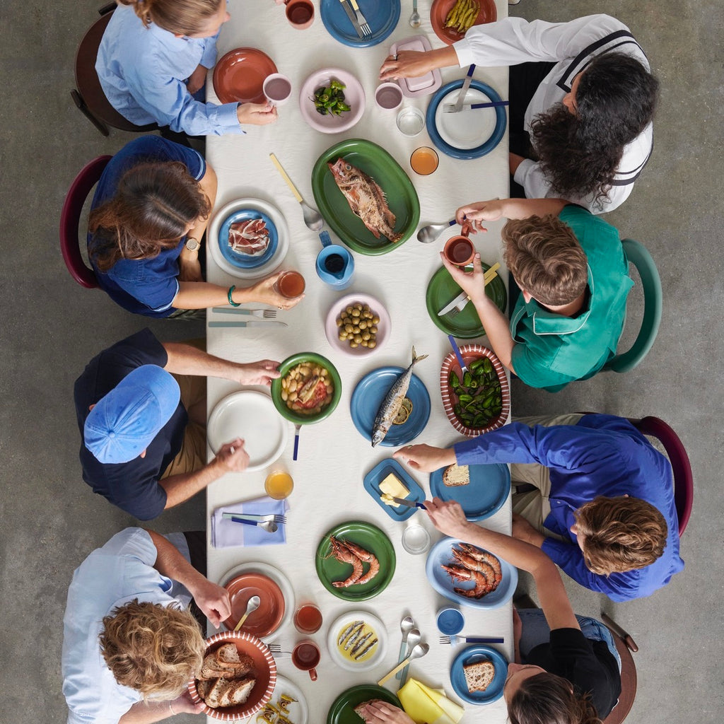 HAY Teller „Barro Plate Off-White 24 cm“ | 2er-Set aus Terracotta | HAY