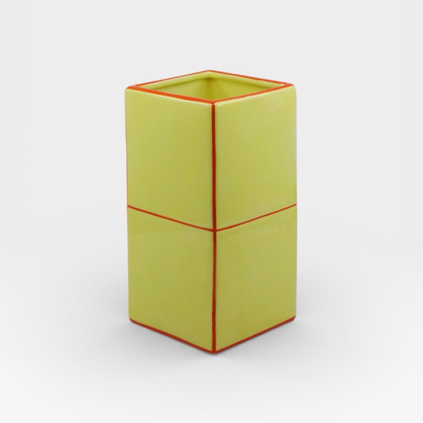 Table Machine Vase “Double Tile” Yellow & Orange | Modernes Statement | Table Machine