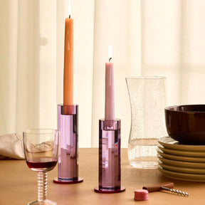 Hübsch Kerzenständer-Set „Cut Lila“ 2 Stk. | Moderne Kerzendeko | Hübsch