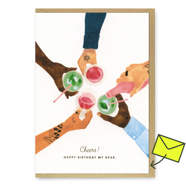 ALL THE WAYS TO SAY Grußkarte "Cheers" | Klappkarte zum Geburtstag | ALL THE WAYS TO SAY