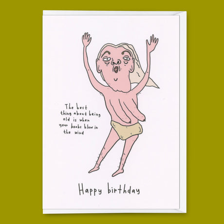 Eat Mielies Weird Illustration Grußkarte "Old lady boobs" | Lustige Geburtstagskarte | Eat Mielies