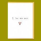 Eat Mielies Weird Illustration Grußkarte "I love your penis (pink)" | Lustige Klappkarte | Eat Mielies