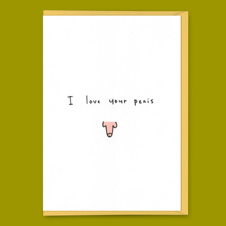Eat Mielies Weird Illustration Grußkarte "I love your penis (pink)" | Lustige Klappkarte | Eat Mielies