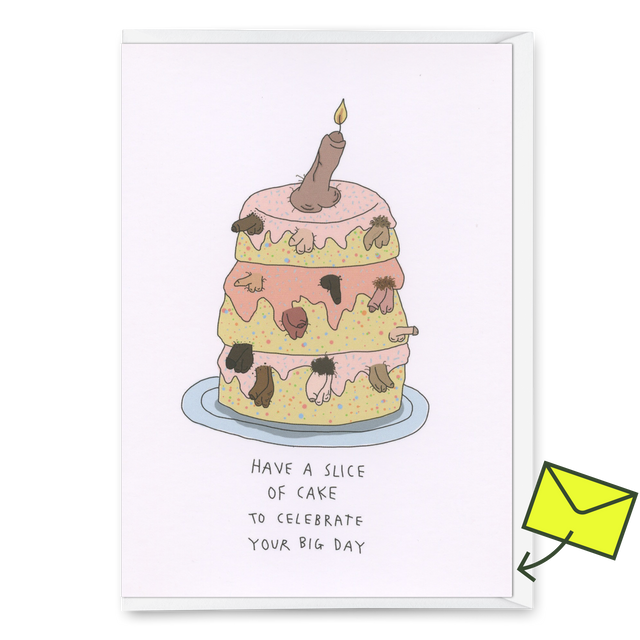 Eat Mielies Weird Illustration Grußkarte "Penis birthday cake" | Geburtstagskarte | Eat Mielies