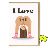 Studio Boketto Grußkarte "I love you (Girl Bum/Lol)" | Klappkarte | Studio Boketto