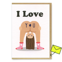Studio Boketto Grußkarte "I love you (Girl Bum/Lol)" | Klappkarte | Studio Boketto