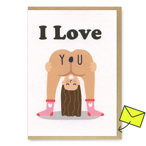 Studio Boketto Grußkarte "I love you (Girl Bum/Lol)" | Klappkarte | Studio Boketto