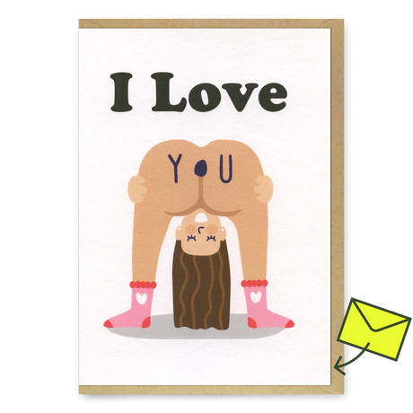 Studio Boketto Grußkarte "I love you (Girl Bum/Lol)" | Klappkarte | Studio Boketto