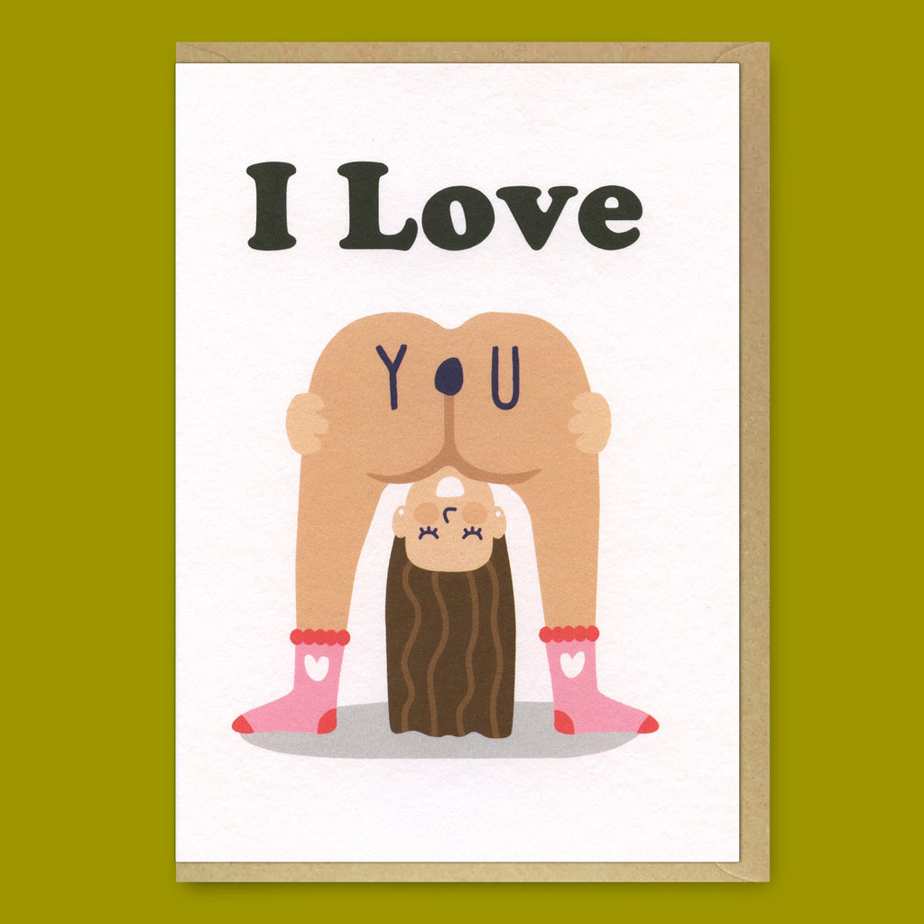 Studio Boketto Grußkarte "I love you (Girl Bum/Lol)" | Klappkarte | Studio Boketto