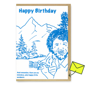 Superjuju Grußkarte "Bob Ross" | Lustige Geburtstagskarte | Superjuju