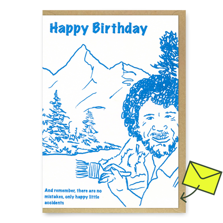Superjuju Grußkarte "Bob Ross" | Lustige Geburtstagskarte | Superjuju