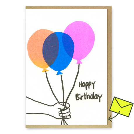 Superjuju Grußkarte "Happy Birthday Balloons" | Geburtstagskarte | Superjuju