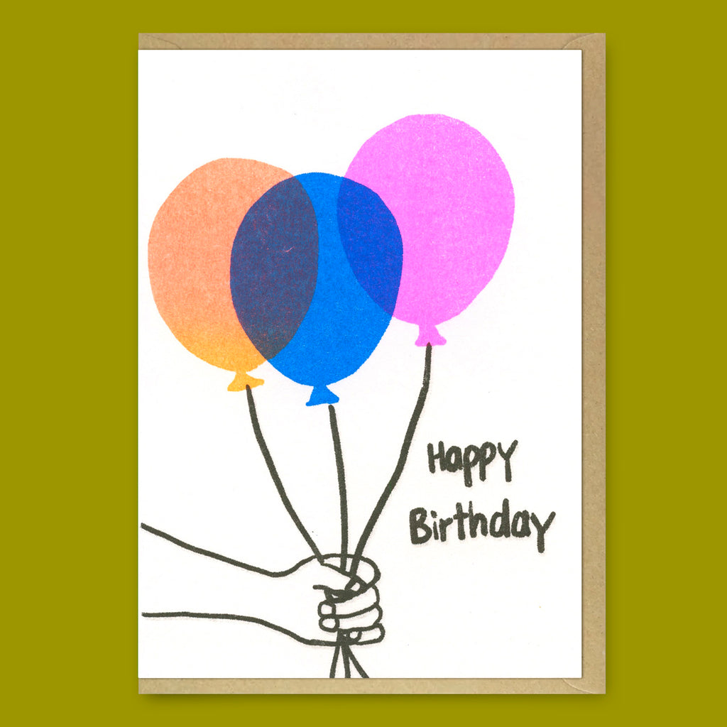 Superjuju Grußkarte "Happy Birthday Balloons" | Geburtstagskarte | Superjuju