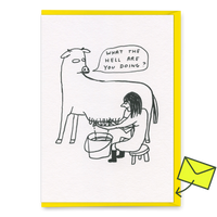 David Shrigley Grußkarte "What the hell" | Lustige Klappkarte | Brainbox Candy