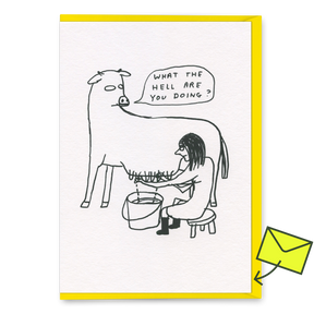 David Shrigley Grußkarte "What the hell" | Lustige Klappkarte | Brainbox Candy
