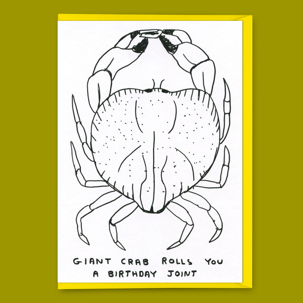 David Shrigley Grußkarte "Giant crab" | Lustige Klappkarte | David Shrigley