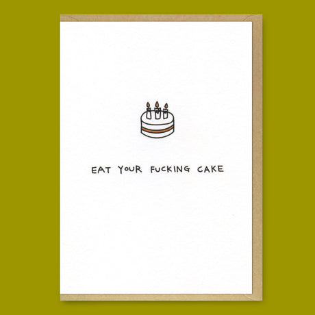 Paul Gandhi Grußkarte "Eat your cake" | Witzige Klappkarte | Paul Gandhi