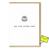 Paul Gandhi Grußkarte "Eat your cake" | Witzige Klappkarte | Paul Gandhi