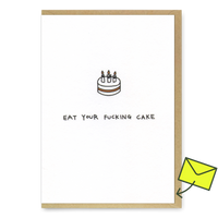 Paul Gandhi Grußkarte "Eat your cake" | Witzige Klappkarte | Paul Gandhi