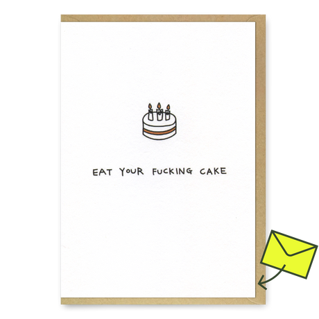 Paul Gandhi Grußkarte "Eat your cake" | Witzige Klappkarte | Paul Gandhi