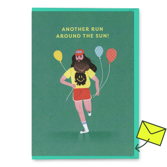 Ohh Deer Grußkarte "Another run around the sun" | Lustige Klappkarte | Ohh Deer