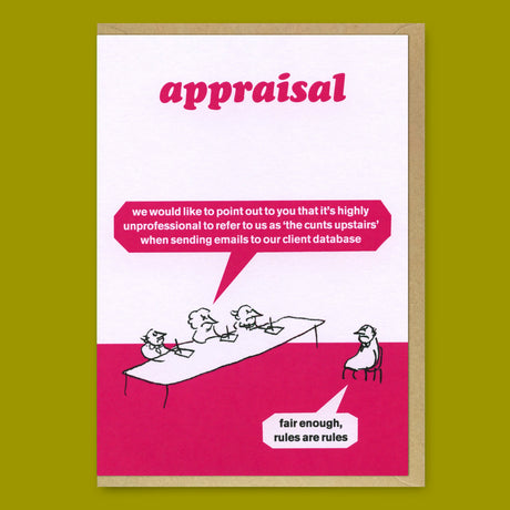Modern Toss Grußkarte "Appraisal Cunts Upstairs" | Witzige Klappkarte | Modern Toss