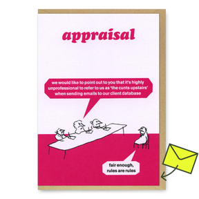Modern Toss Grußkarte "Appraisal Cunts Upstairs" | Witzige Klappkarte | Modern Toss