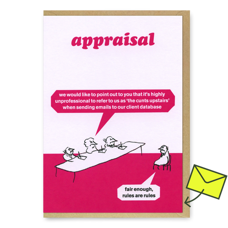 Modern Toss Grußkarte "Appraisal Cunts Upstairs" | Witzige Klappkarte | Modern Toss