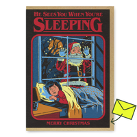 Steven Rhodes Grußkarte "He sees you when you´re slepping" |Weihnachtskarte | Ohh Deer