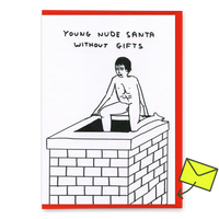 David Shrigley Grußkarte "Young nude santa" | Weihnachtskarte | David Shrigley