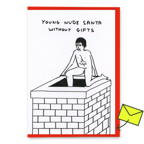 David Shrigley Grußkarte "Young nude santa" | Weihnachtskarte | David Shrigley