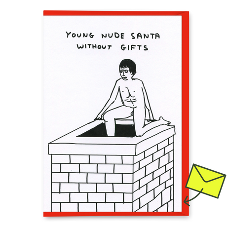 David Shrigley Grußkarte "Young nude santa" | Weihnachtskarte | David Shrigley