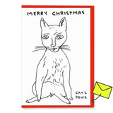 David Shrigley Grußkarte "Merry Christmas Cat´s penis" | David Shrigley