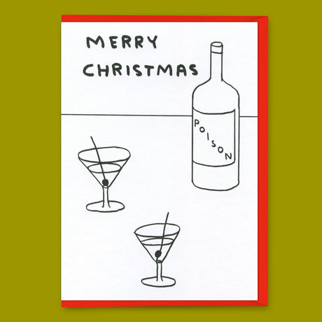 David Shrigley Grußkarte "Merry Christmas poison" | David Shrigley