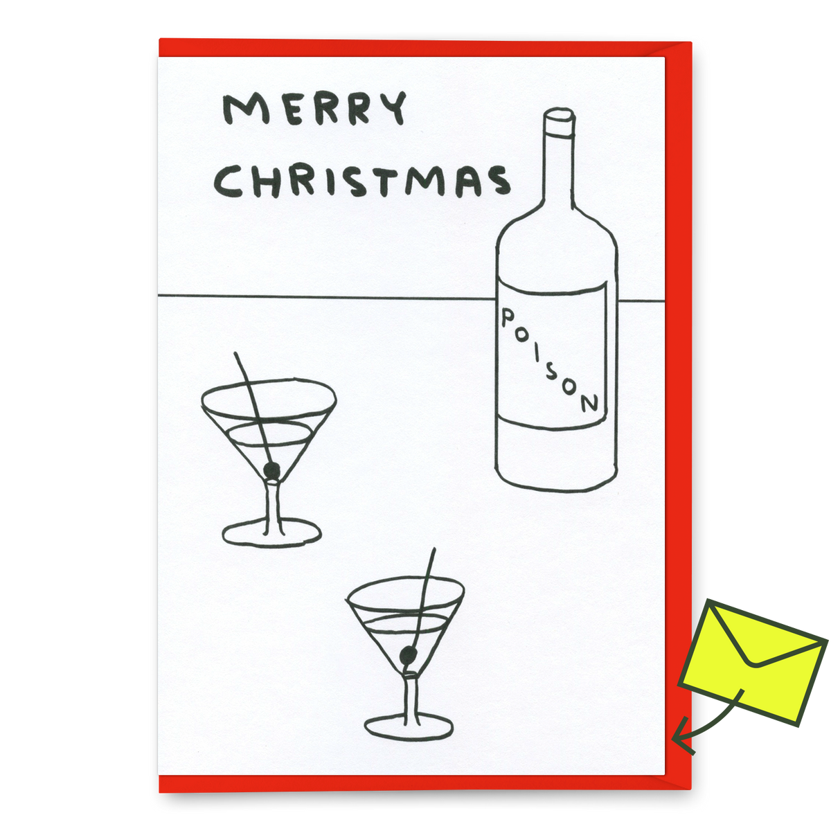 David Shrigley Grußkarte "Merry Christmas poison" | David Shrigley