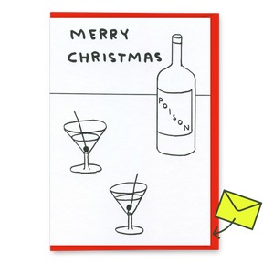 David Shrigley Grußkarte "Merry Christmas poison" | David Shrigley