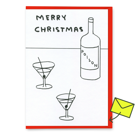David Shrigley Grußkarte "Merry Christmas poison" | David Shrigley