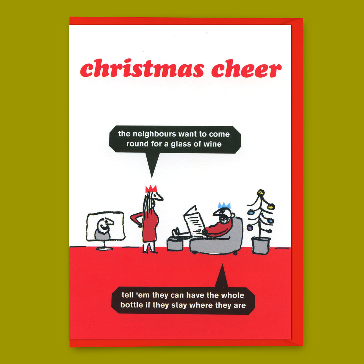 Modern Toss Grußkarte "Christmas Cheer Wine" | Modern Toss