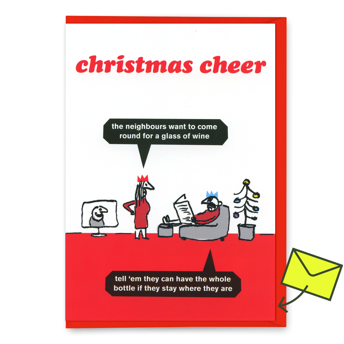 Modern Toss Grußkarte "Christmas Cheer Wine" | Modern Toss