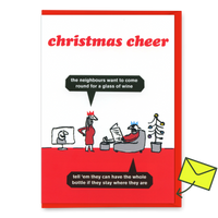 Modern Toss Grußkarte "Christmas Cheer Wine" | Modern Toss